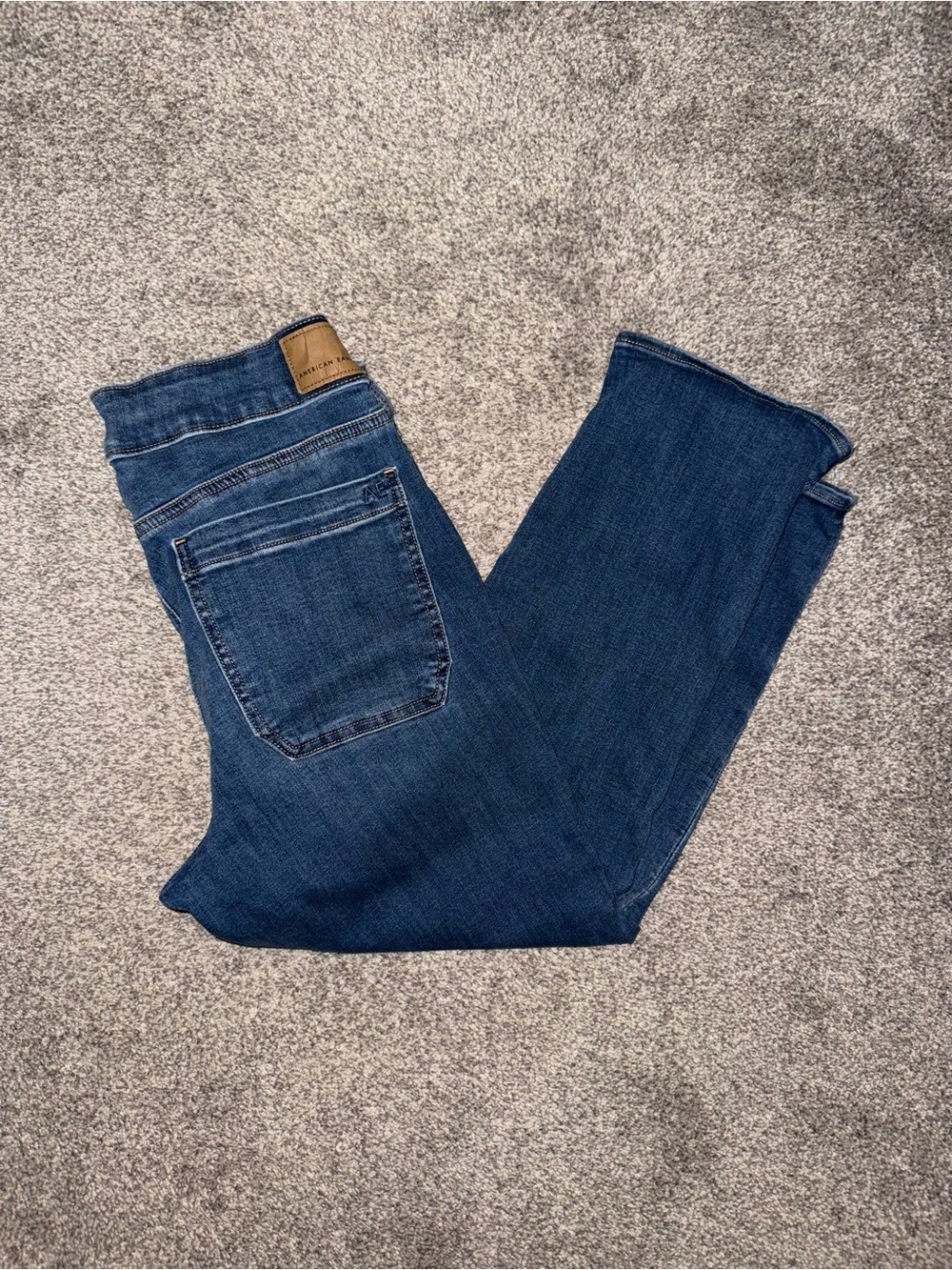 American Eagle Dark Blue Next Level Stretch Artist Crop Jeans